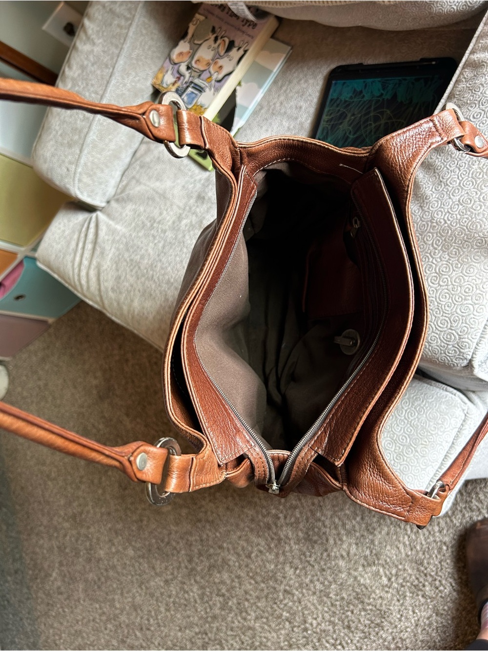 Brown Leather Shoulder Bag - Unbranded - Picture 7 of 8